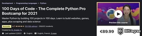 python mega course|100 Days of Code .